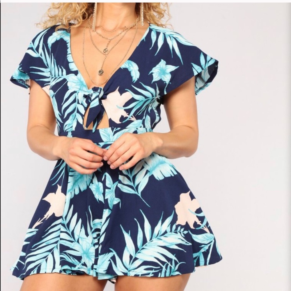 Fashion Nova tropical print romper